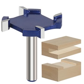 Vearter CNC Spoilboard Surfacing Router Bit, 1/4 Inch Shank Slab Flattening Router Bit, 4 Wings Carbide Rabbet Slot Cutter for Woodworking, Wood Planing (1-1/2'' D, 1/4'' H)