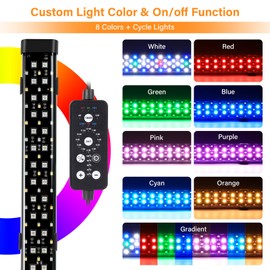 hygger Submersible LED Aquarium Light, 14W 15in 24/7 Mode Fish Tank Light with 5 Rows Beads, with Timer 9 Colors and Adjustable Brightness, Full Spectrum IP68 Waterproof Light for Fish Tank 16-27 inch