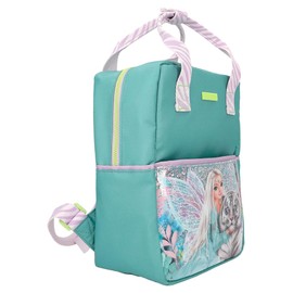 Depesche 12497 TOPModel Fantasy Tiger Backpack in Petrol and Lavender with Model Motif, Bag with Adjustable Shoulder Straps