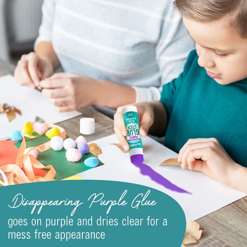 Glue Sticks Bulk Classroom, Purple Glue Sticks for Kids 24