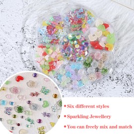 Lifextol Flower Nail Charms and Gems Cute Nail Charms for Nails Design 3D Nail Charms for Nails, Junk Case Charms Kawaii Nail Charms Bulk Heart Charms Y2K for Coquette Press on Nails Art Charms