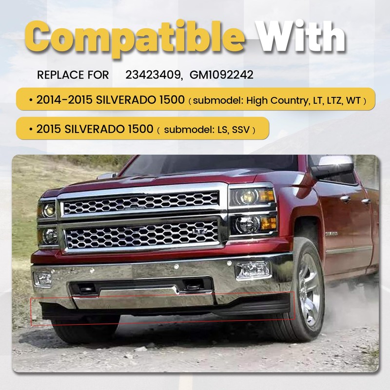 ECOTRIC Front Lower Valance Panel Apron Compatible with 2014 2015