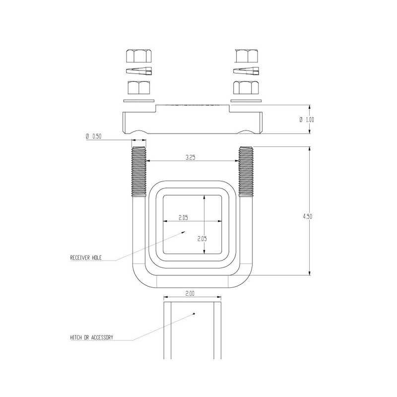 Hitch Clamp – Cross Clamp 2” Heavy Duty – Made