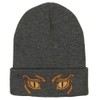 e4Hats.com Big Yellow Eyes Embroidered Long Beanie - Dk Grey