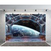 7x5ft Spaceship Interior Backdrop Science Fiction Spacecraft Cabin Window View