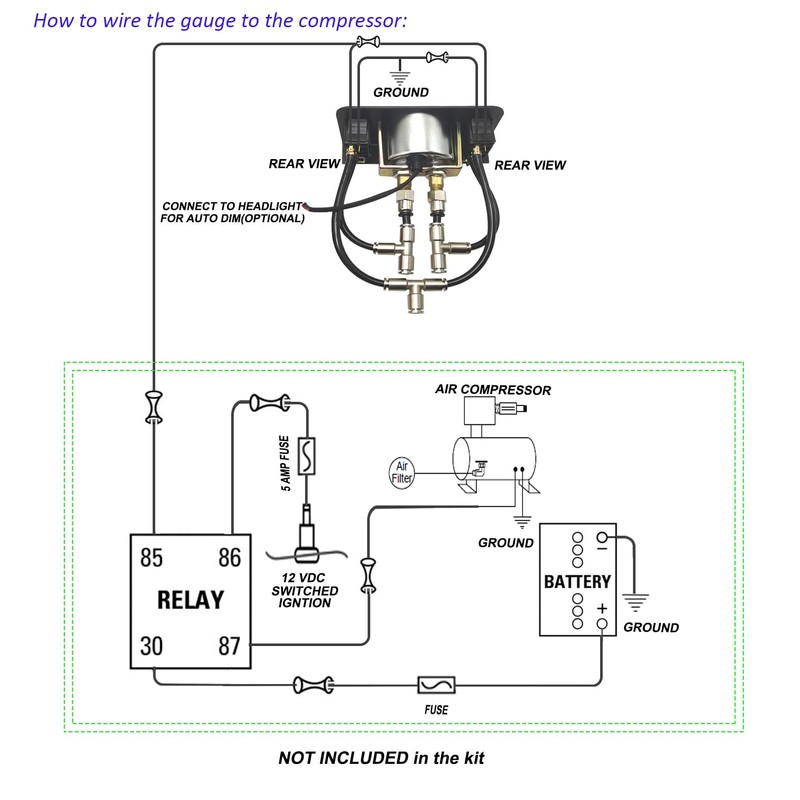 Dual Needle Air Gauge with Paddle Switch for Air Pressure