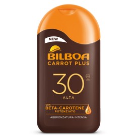 Bilboa - Latte Solare Protettivo Viso e Corpo SPF 30 con Vitamina C - Idrata, Nutre e Protegge - Ideale per Pelli Sensibili - Dermatologicamente Testato - Flacone da 200 ml