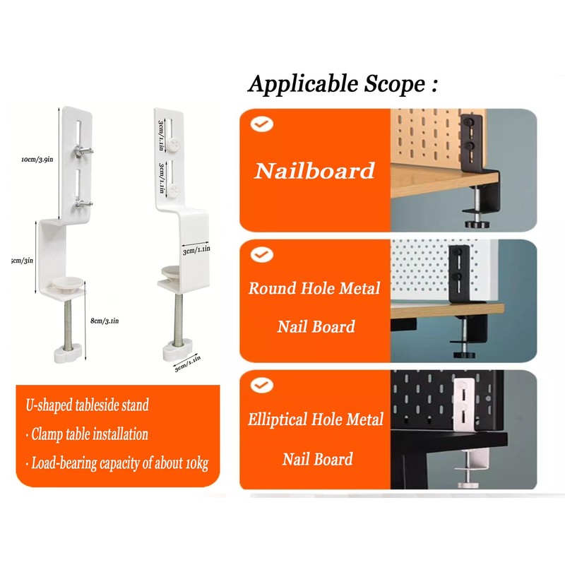 Desk Clamp 2Pcs,Pegboard Fixing Bracket Desktop Fixing Bracket, Office Game