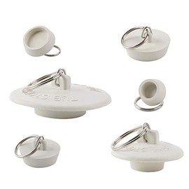Hibbent - Tapón de drenaje de goma para fregadero de cocina, tapón de drenaje con anillo de tracción para cocina, tina, baño y lavadero en 6 tamaños diferentes, color blanco