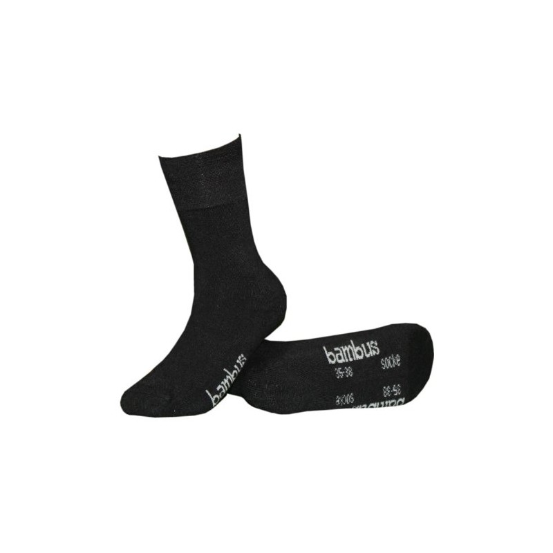 6 Pairs of Bamboo Socks without Rubber Print, Colour: Black,