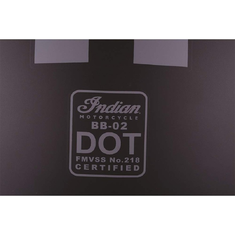 Indian Motorcycle Half Helmet with Gray Stripe, Black