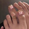 Leopard Print French Tip Press on Toenails Short Square Fake