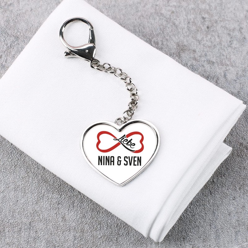 Herz & Heim® Metal Heart Shape Keyring with Your Own
