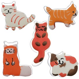 Cat Shaped Cookie Cutter Set of 5 pcs, Stainless Steel Walking & Sitting Cat Fondant Cutters