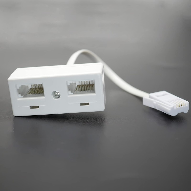Casoter Double Telephone Socket Adapter, 1 BT Plug to Two