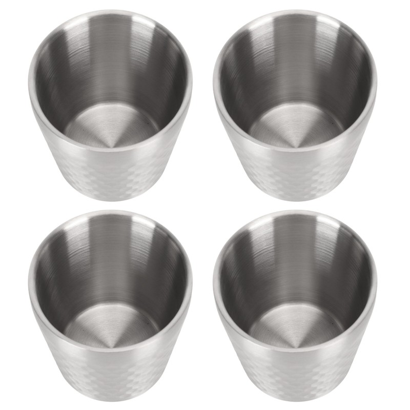 4pcs 304 Stainless Steel Cup Double Layer Insulated Thickened Cup