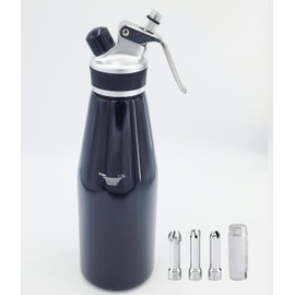 TFORESTER Whipped Cream Dispenser–Stainless Steel, 3 Nozzles, Extra-Large Capacity Whipping Cream Maker for Desserts, Coffee, Cocktails, and More