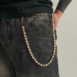 Long tiantian Wallet Chain for Women Silver Jean Chain Belt Chain for Men Punk Accessories Trendy 2025