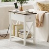 ChooChoo Farmhouse End Table with Charging Station, Accent Small Side