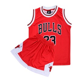 VEGAS APPAREL Kids Basketball Kit, 2 Piece Sleeveless Kids Basketball Jersey Shirt Basketball Outfit for 2-14 Years Boy