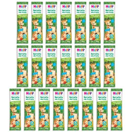 HiPP - Barrette alla Frutta Bio, Gusto Mela, Banana e Cereali, Snack per Bambini, 22 Pezzi da 23 gr ciascuno