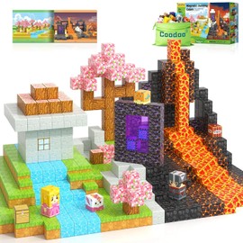Bloques magnéticos – Build Mine Magnet World Magic Portal Set, azulejos magnéticos, bloques de construcción, juguete STEM sensorial al aire libre para niños y niñas de 3 años, juegos creativos para niños, 84 unidades