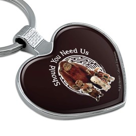 GRAPHICS & MORE Should You Need Us Labyrinth With Ludo Hoggle and Didymus Keychain Heart Love Metal Key Chain Ring
