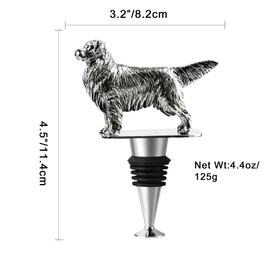 Golden Retriever Dog Wine Bottle Stopper, Golden Retriever Gifts with Gift Box, Wine Gifts Christmas Birthday Gifts for Women Men Dog Lovers, Wine Stopper for Wine Champagne Prosecco