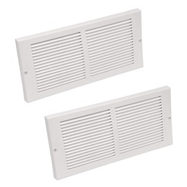Imperial 14" x 6" Painted Metal Baseboard Grille, White, RG0033, 2 Pack