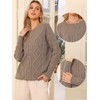 Allegra K Oversized Sweaters for Women's Crewneck Fall Chunky Cable