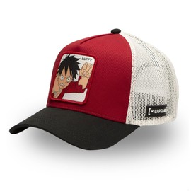 One Piece Cap for Men and Women, Trucker, Loofy, Adjustable with Snapback, Red/Black/White, One Size, red / black / white, Unit size