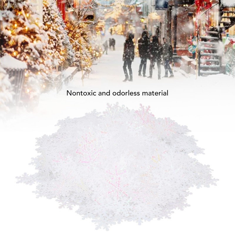 1000Pcs Snowflake Confetti 0.9in Vibrant Color Reusable Plastic Multi Purpose