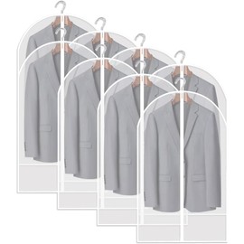 Protector Funda Ropa Traje 5pzs Guardar Cubrepolvo Colgante Bolsa Portatraje Cubrevestido Closet (60x100 cm)