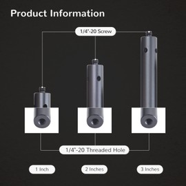 Nitze 15mm Aluminum Alloy Rod Kit with 1/4”Thread (1 Inch/2 Inch/3 Inch)- R15-1/4-Kit