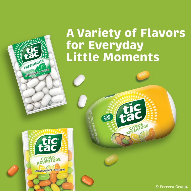 Tic Tac Citrus Adventure Mints, Bulk 8 Pack, Mints On