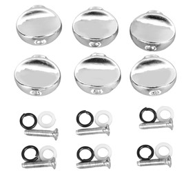 6Pcs Guitar Tuning Peg Buttons,Metal Machine Head Buttons Replacement for Acoustic Electric Guitar (Silver)