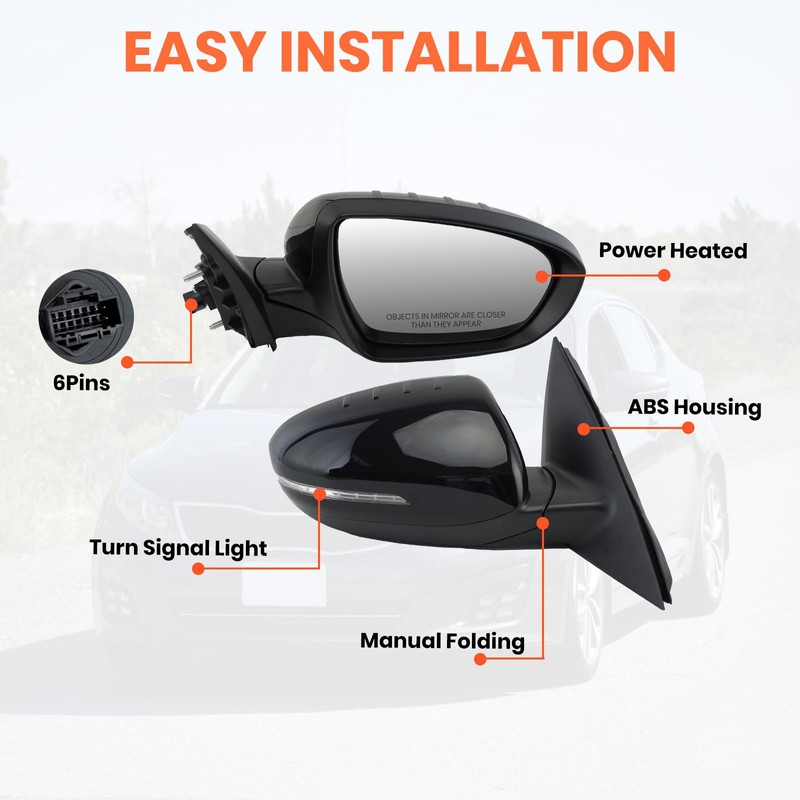 MOFOAP Passenger Side Mirror Compatible with 2014 2015 Kia Optima
