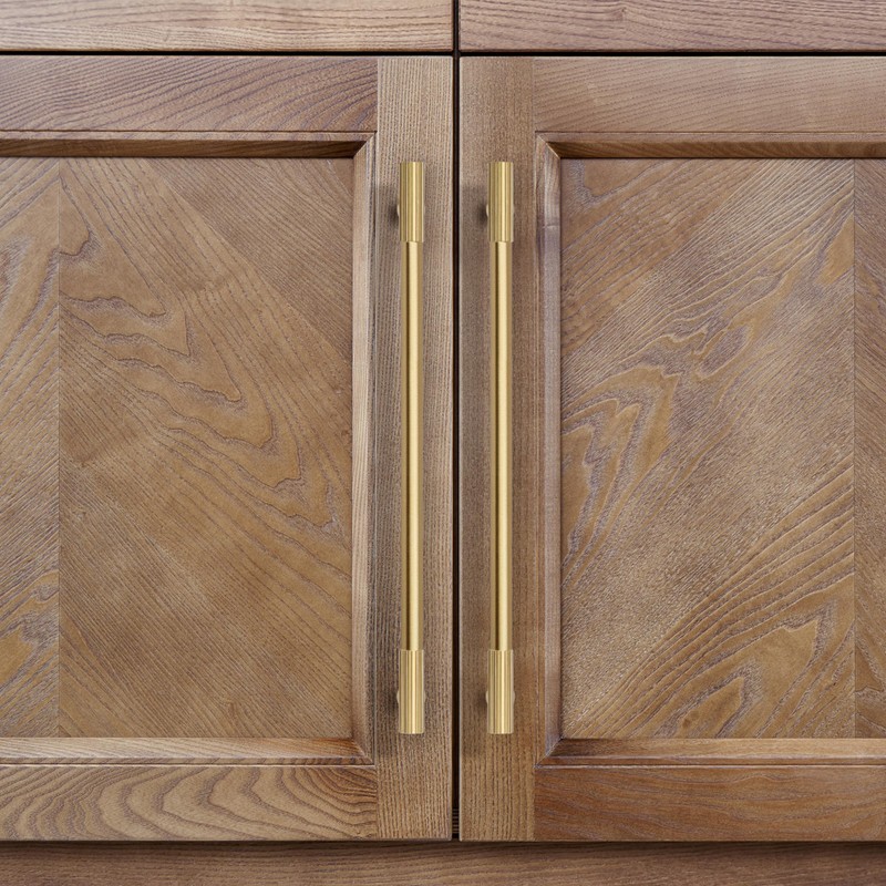 RZDEAL 2pcs Solid Brass Gold Cabinet Pulls, 10 Inch Hole