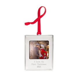 THINGS REMEMEBRED Silver Picture Frame Ornament (Free Customization)