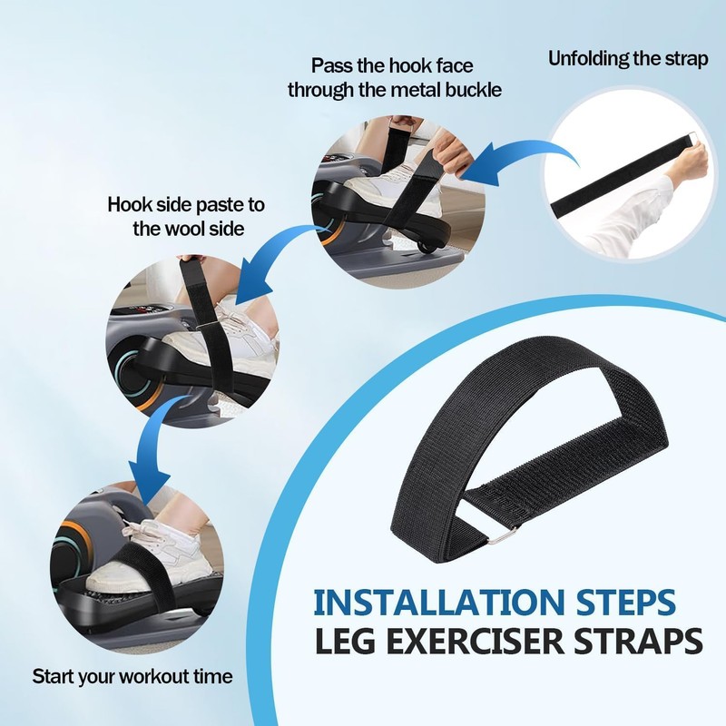 4 Pcs Ellipse Leg Exerciser Machine Pedal Straps, Under Desk