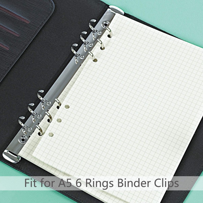 135 Sheets A5 Refill Paper Squared 6 Holes Blank for