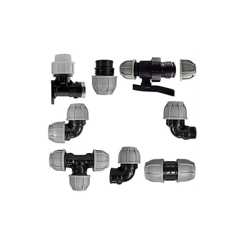 MDPE Compression Connector Fittings 25mm LDPE Water Pipe Elbow Valve
