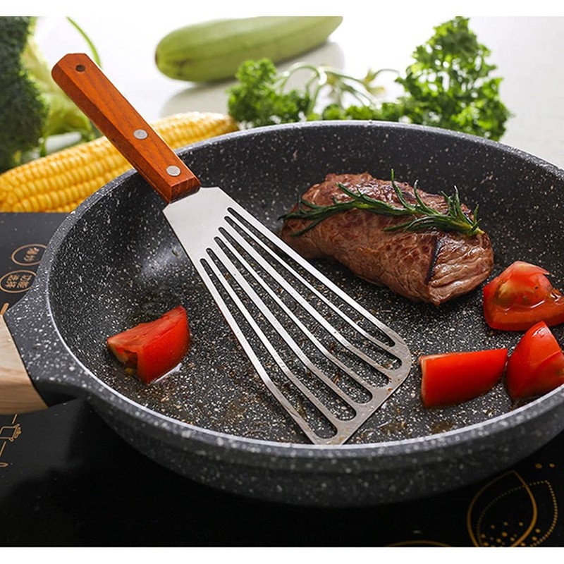 E-SideStep 11 Inch Stainless Steel Wood Handle Fish Spatula