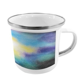 Ambesonne Abstract Steel Camping Mug, Watercolor Galaxy Outer Space Star Dust Seemed Image in Vivid Colors Modern Print, Printed Thermal Cup for Camping and Outdoor Activities, Multicolor