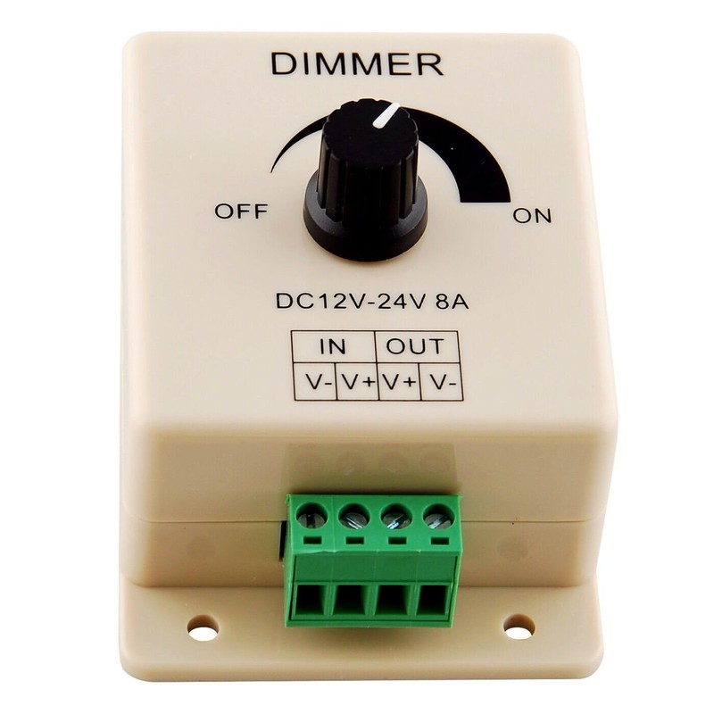 Manual LED Dimmer Controller for LED Strip Lights 12V-24V 8A