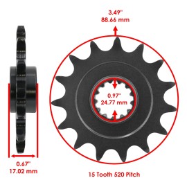 Caltric Front Rear Drive Chain Sprocket for Honda Rebel 500 CMX500 2017-2021