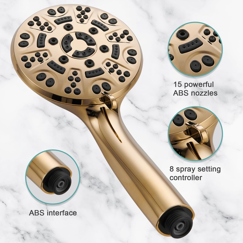 Cobbe 8 Functions Shower Head with handheld, High Pressure Shower