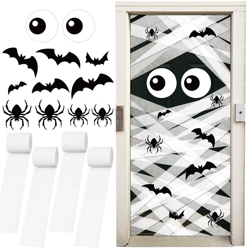 Epakh 6 Rolls Halloween Door Decorations, Mummy Decorating Kit