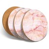 4 Set - Pink Marble Stone Agate Effect Coasters -