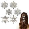 ヘアクリップ 雪の結晶 【6個セット】シルバー 髪飾り ヘアアクセサリー ヘアピン キラキラ 結婚式 発表会 パーティー